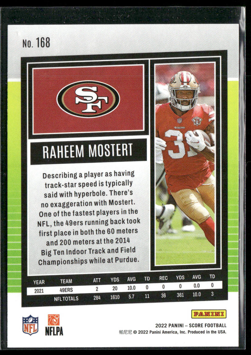 Raheem Mostert 2022 Score #168 San Francisco 49ers
