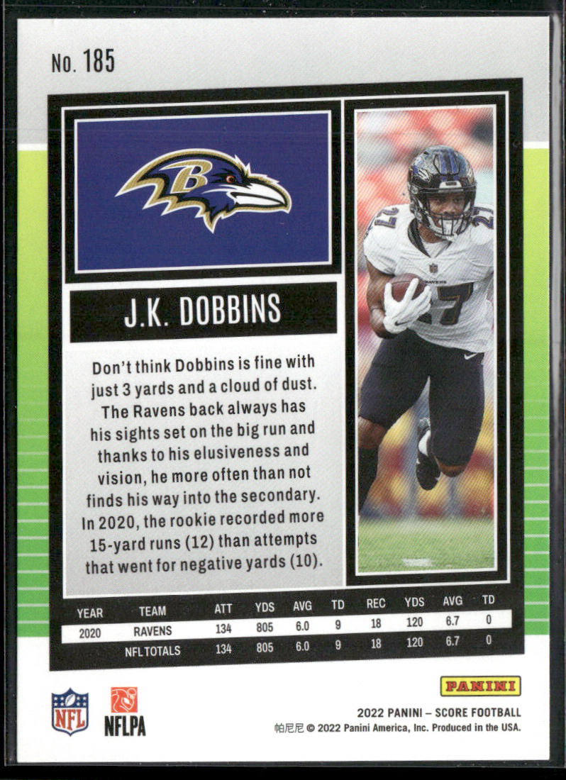 J.K. Dobbins 2022 Score #185 Baltimore Ravens