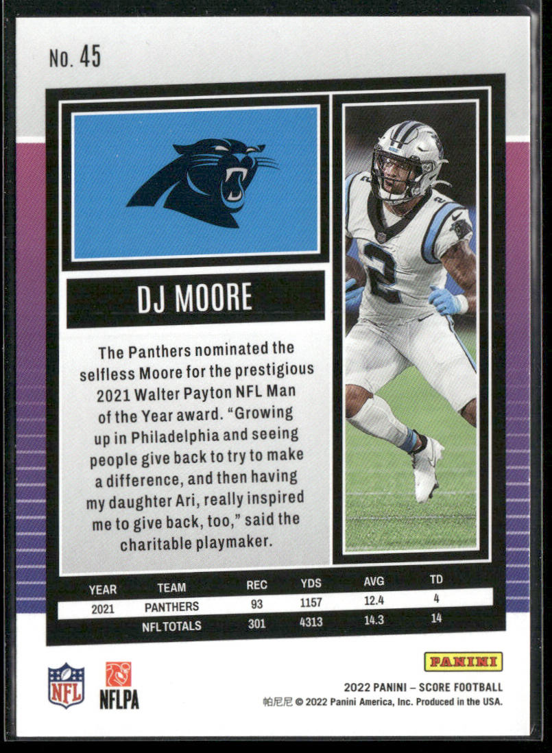 DJ Moore 2022 Score #45 Carolina Panthers