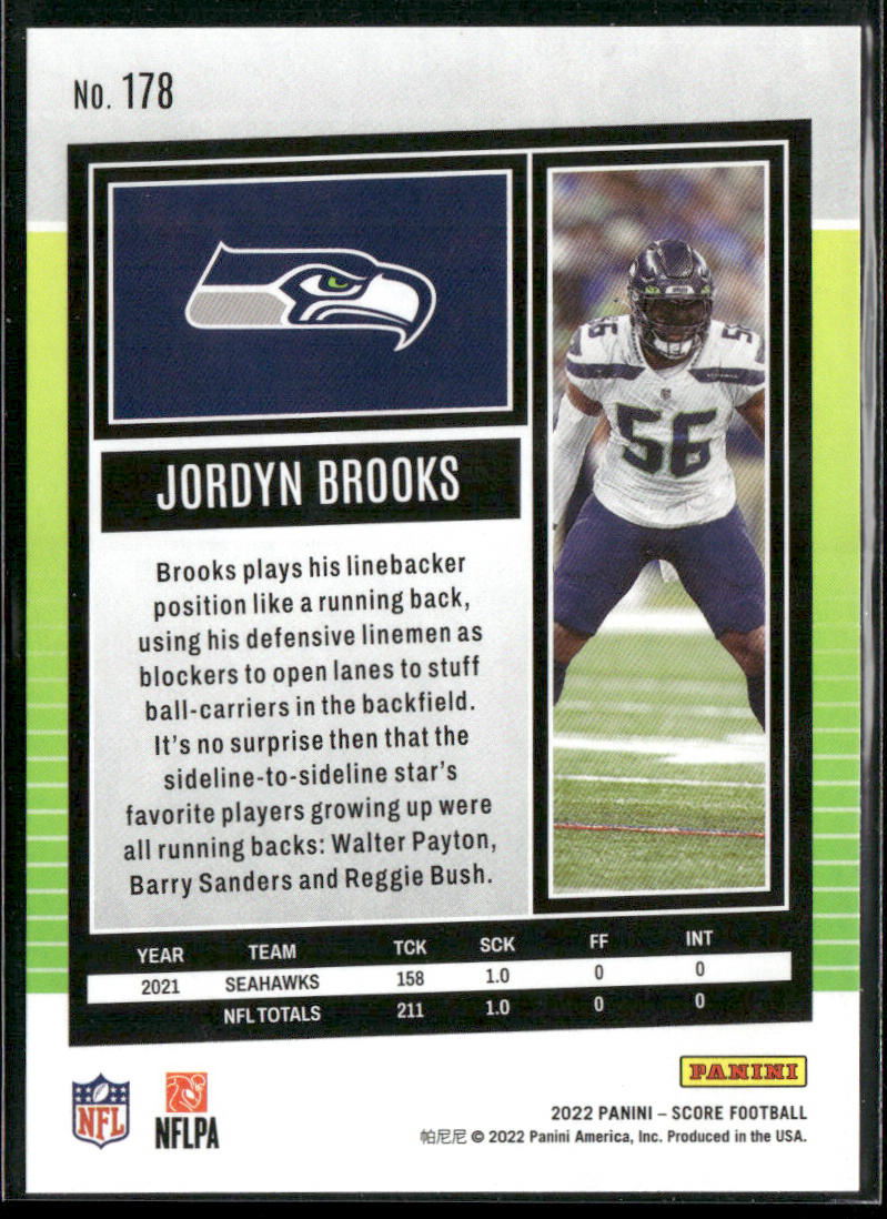 Jordyn Brooks 2022 Score #178 Seattle Seahawks