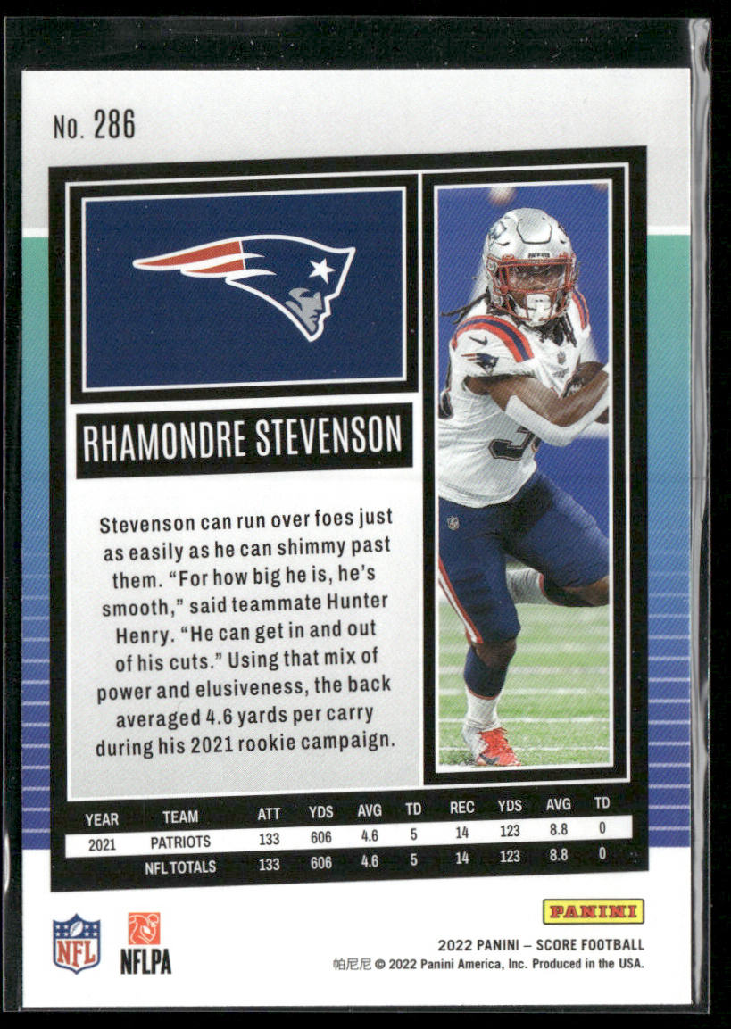 Rhamondre Stevenson 2022 Score #286 New England Patriots