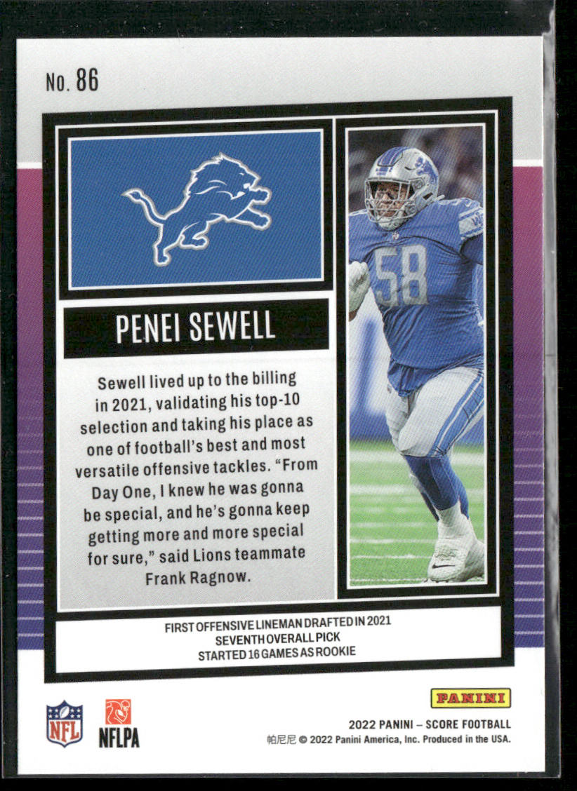 Penei Sewell 2022 Score #86 Detroit Lions