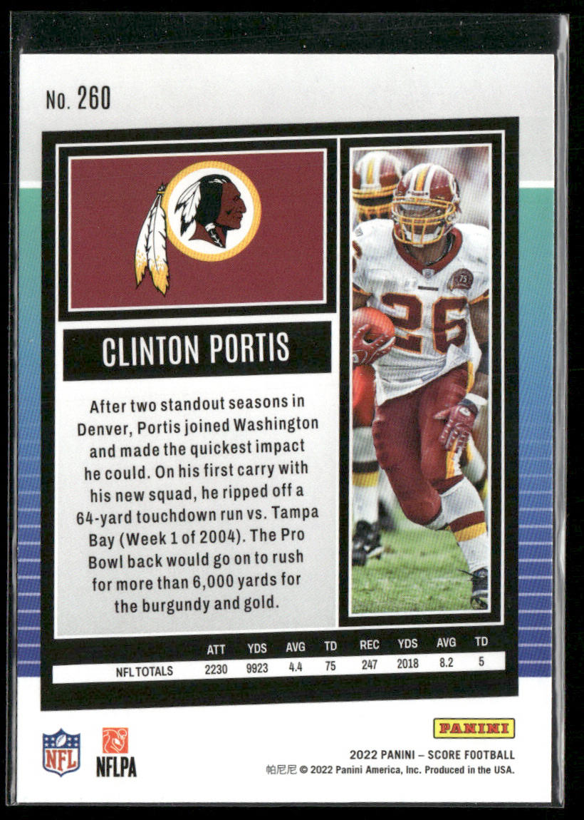 Clinton Portis 2022 Score #260 Washington Redskins