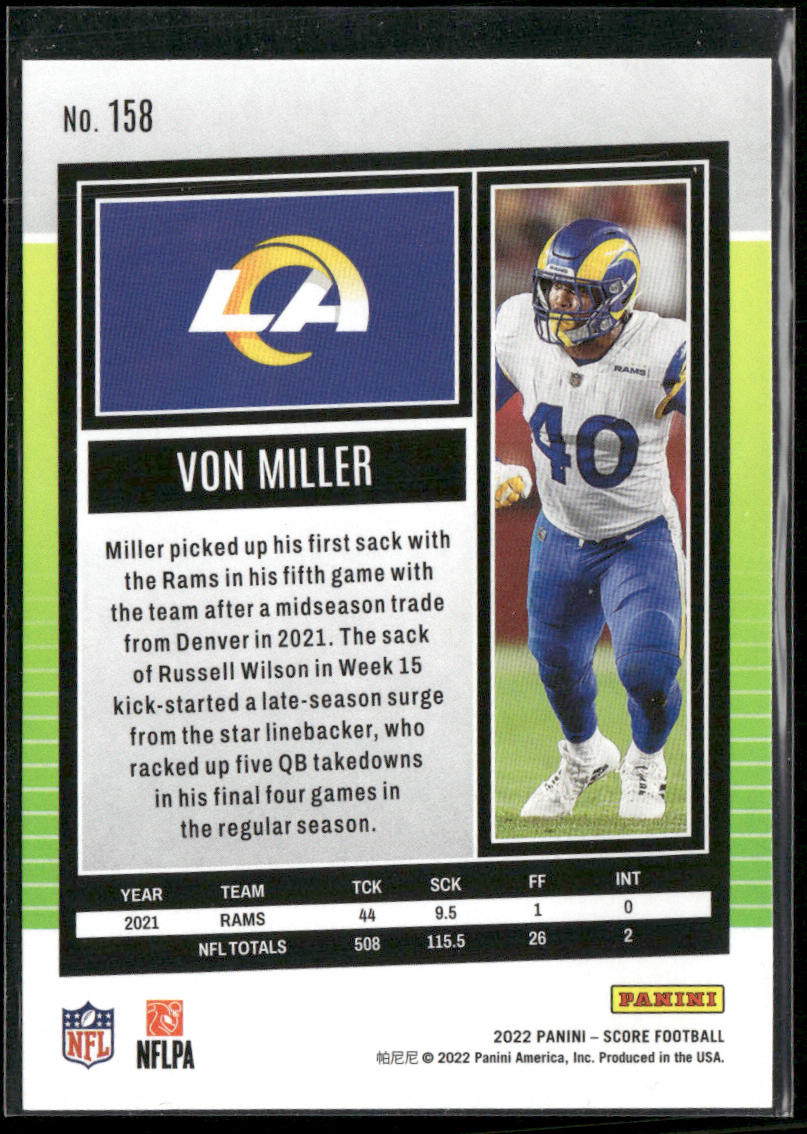 Von Miller 2022 Score #158 Los Angeles Rams