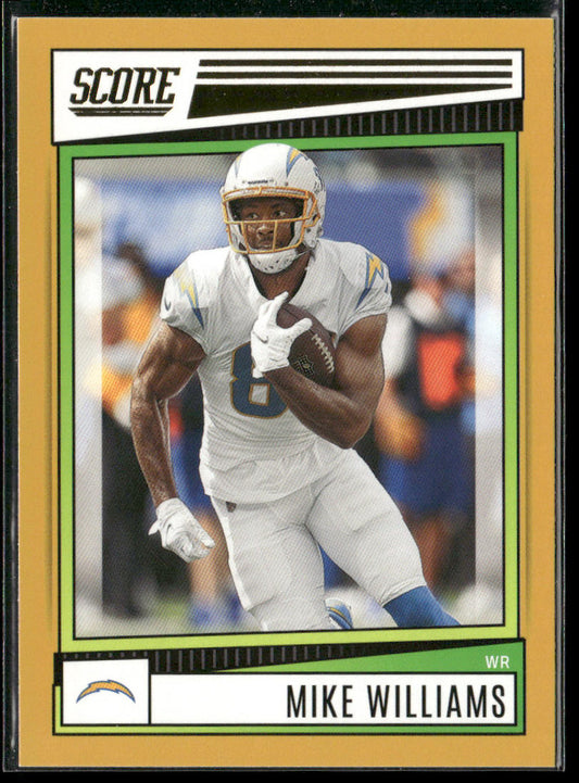 Mike Williams 2022 Score Gold #134 Los Angeles Chargers
