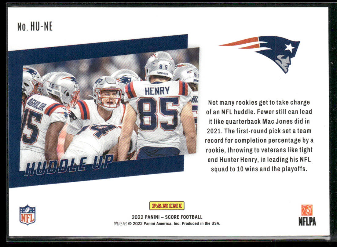 New England Patriots 2022 Score Huddle Up #HU-NE New England Patriots