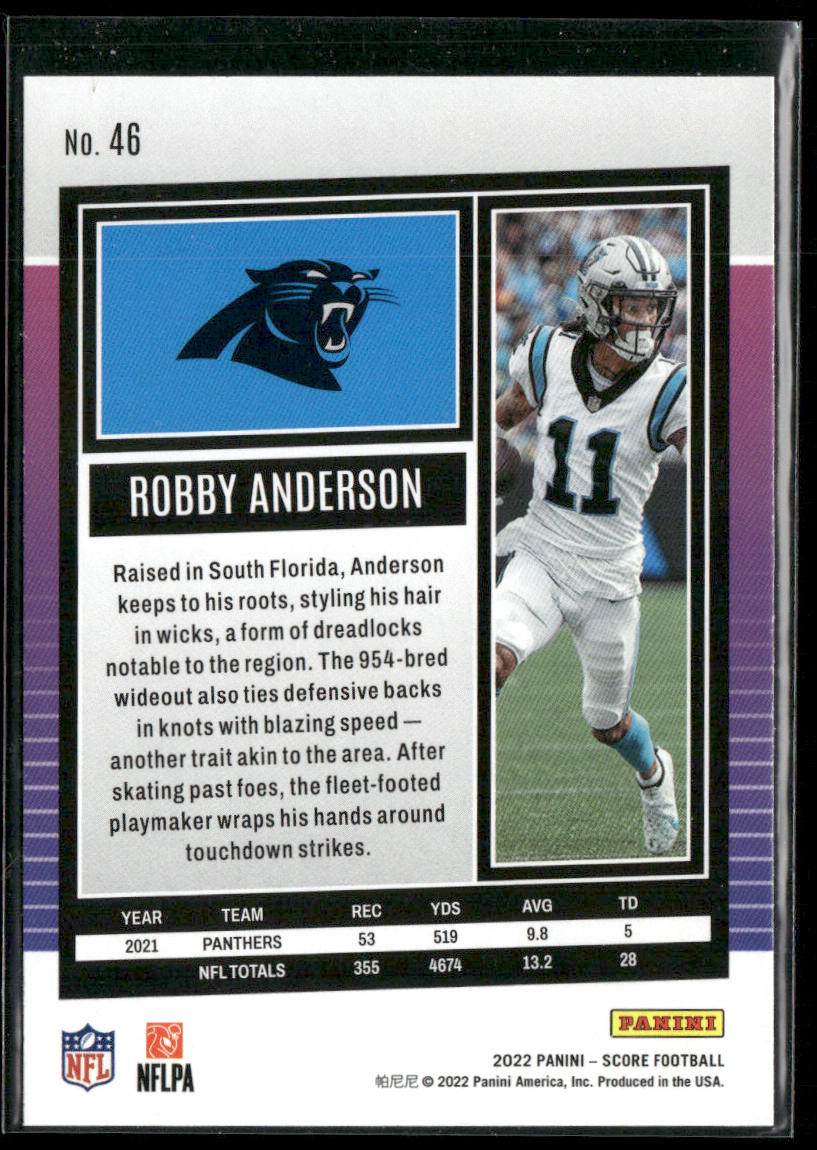 Robbie Anderson 2022 Score #46 Carolina Panthers