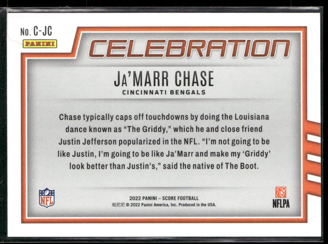 Ja'Marr Chase 2022 Score Celebration #C-JC Cincinnati Bengals