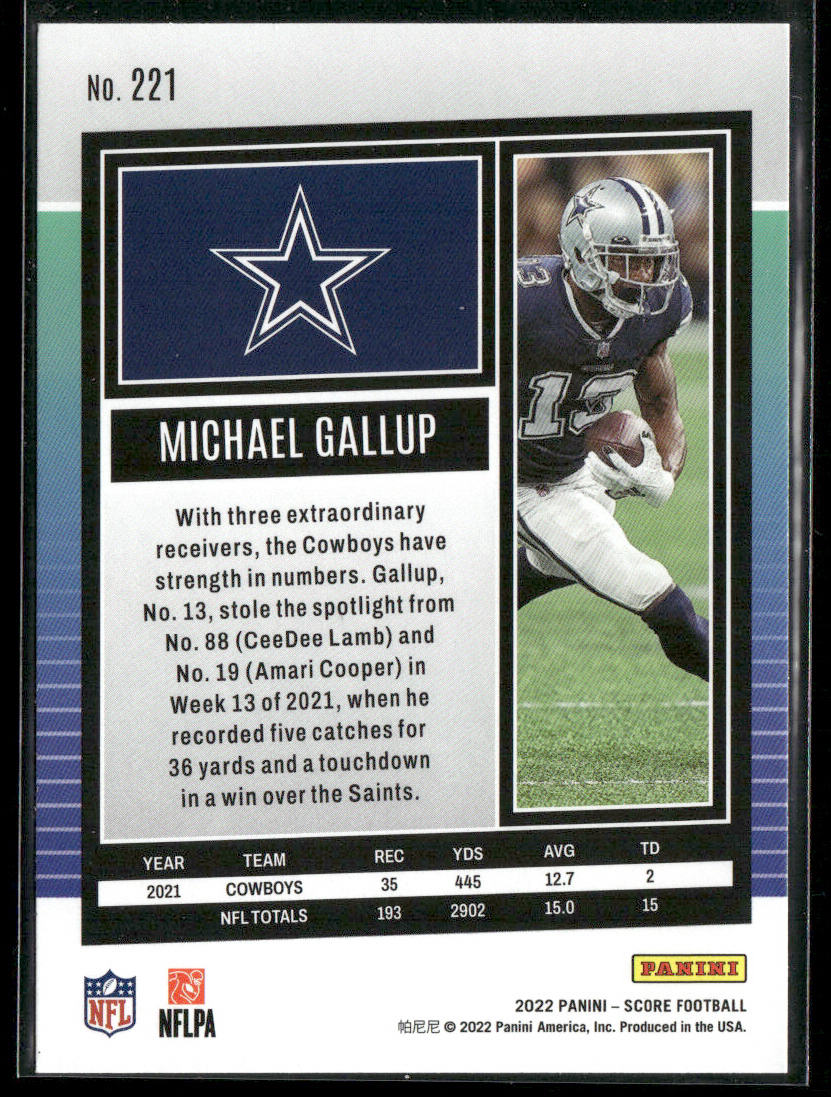 Michael Gallup 2022 Score #221 Dallas Cowboys