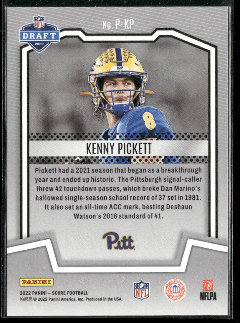 Kenny Pickett 2022 Score PROtential #P-KP Pittsburgh Panthers