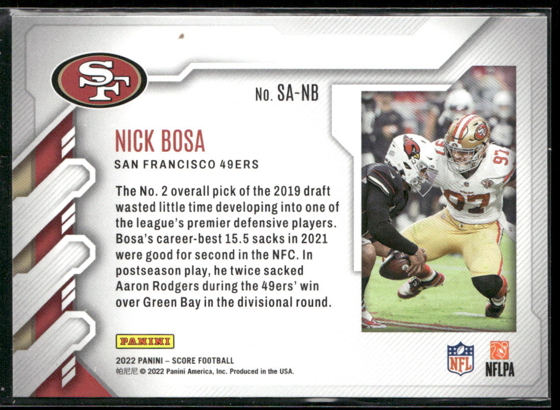 Nick Bosa 2022 Score Sack Attack #SA-NB San Francisco 49ers