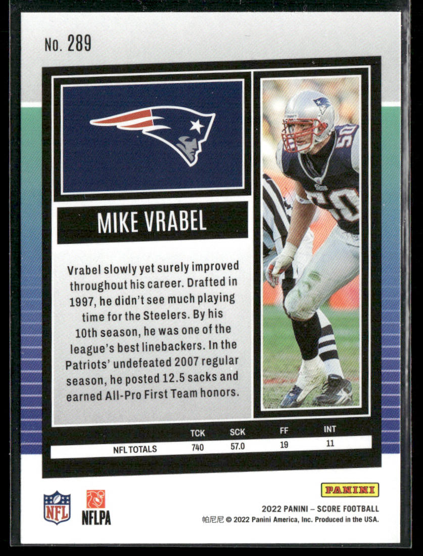 Mike Vrabel 2022 Score #289 New England Patriots