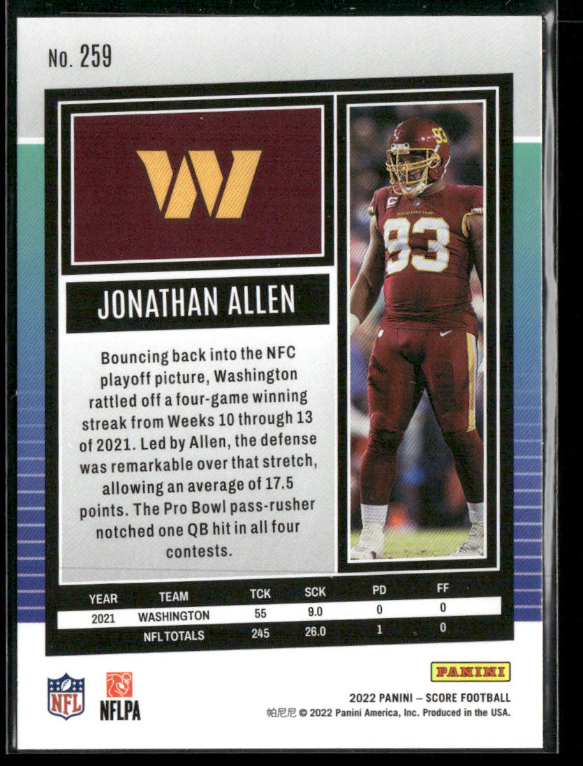 Jonathan Allen 2022 Score #259 Washington Commanders