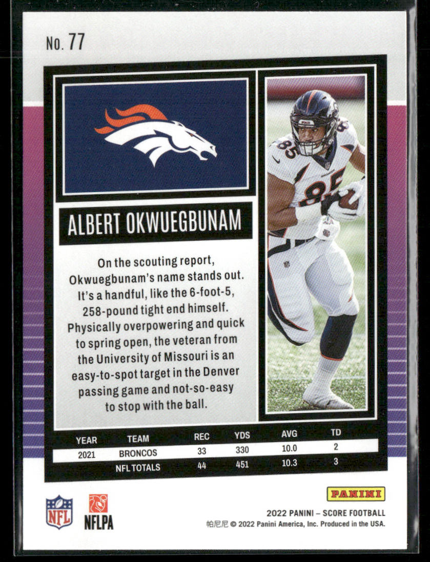 Albert Okwuegbunam 2022 Score #77 Denver Broncos
