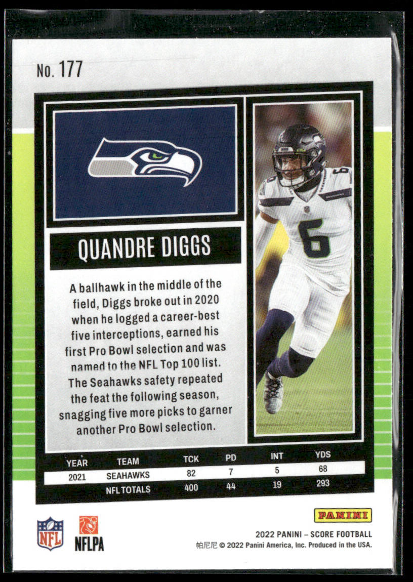 Quandre Diggs 2022 Score #177 Seattle Seahawks