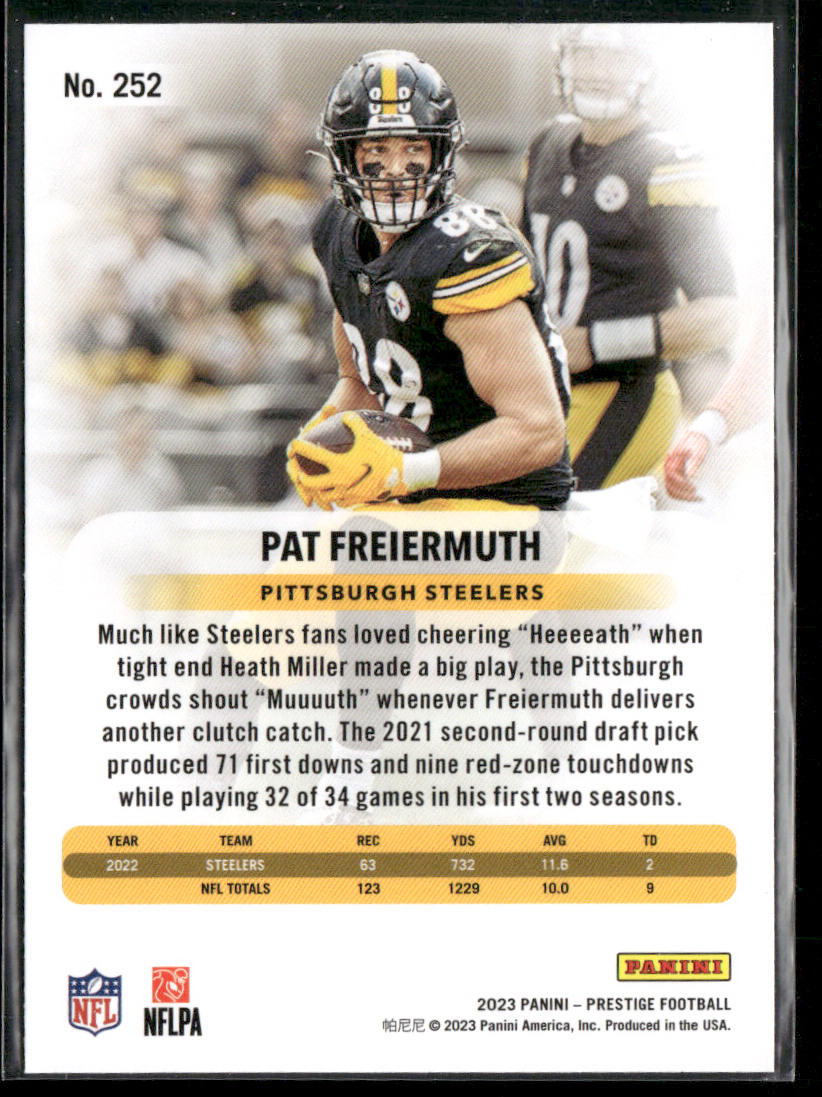 Pat Freiermuth 2023 Panini Prestige #252 Pittsburgh Steelers