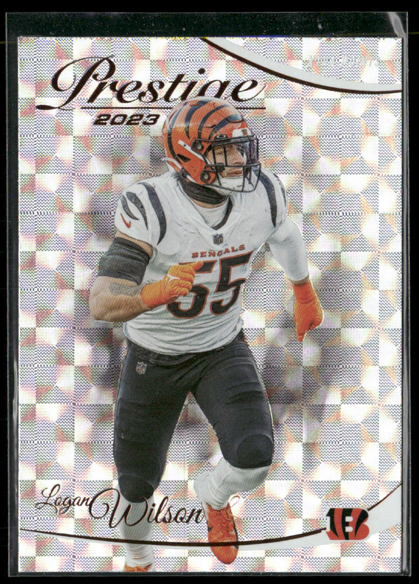 Logan Wilson 2023 Panini Prestige Xtra Points Hyper #63 Cincinnati Bengals