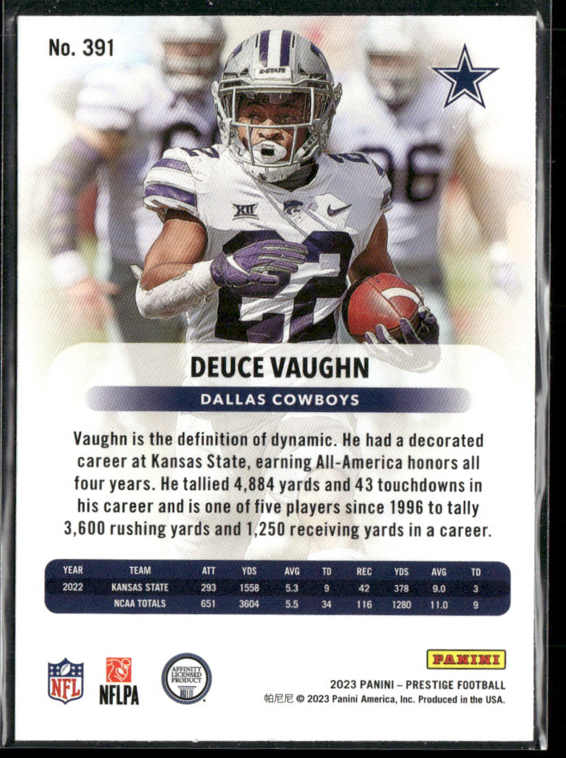 Deuce Vaughn 2023 Panini Prestige Xtra Points Diamond #391 RC Dallas Cowboys