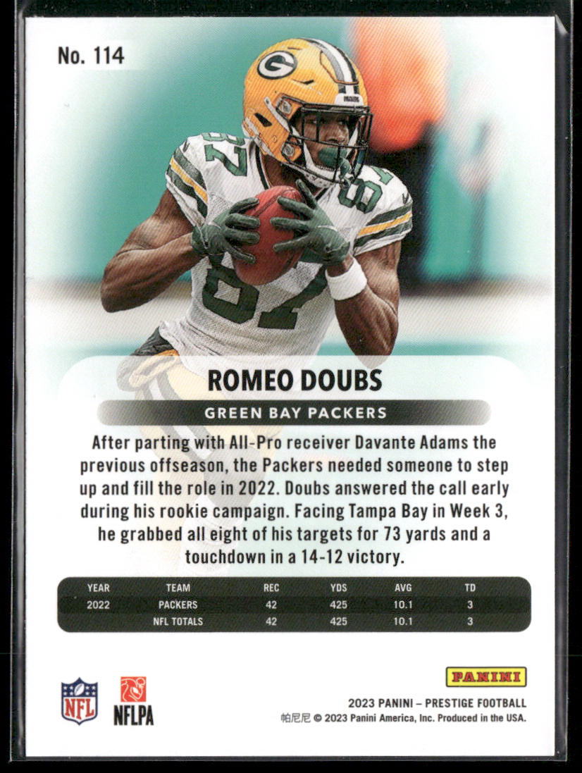 Romeo Doubs 2023 Panini Prestige #114 Green Bay Packers