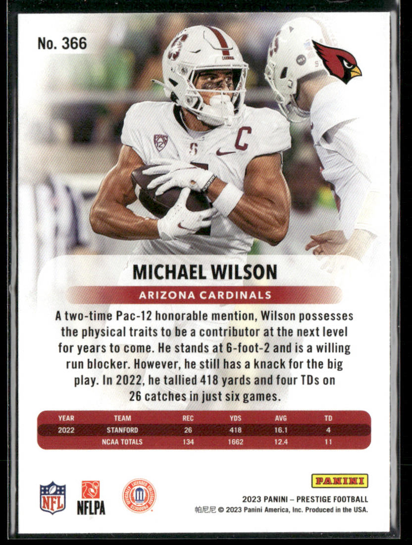 Michael Wilson 2023 Panini Prestige Xtra Points Diamond #366 RC Cardinals