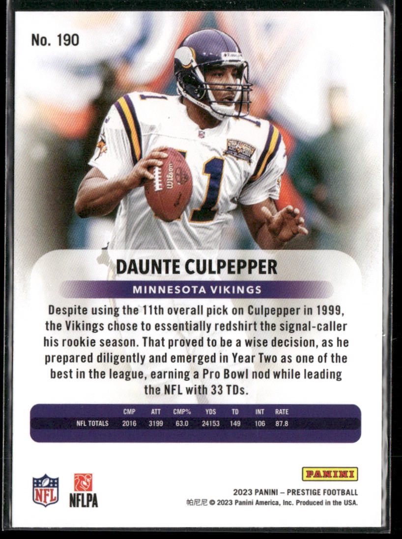 Daunte Culpepper 2023 Panini Prestige #190 Minnesota Vikings
