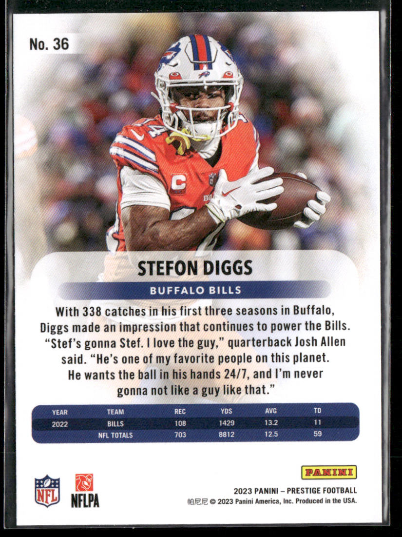Stefon Diggs 2023 Panini Prestige #36 Buffalo Bills