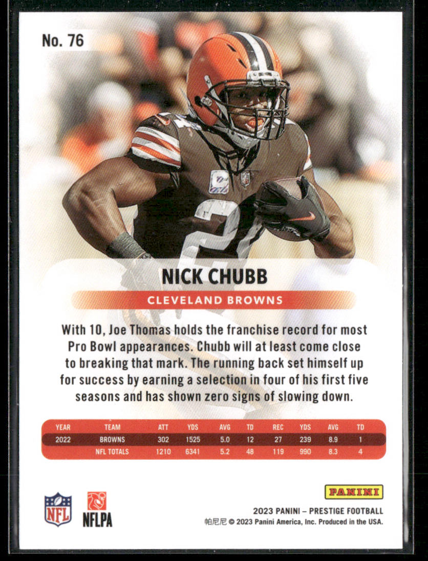 Nick Chubb 2023 Panini Prestige #76 Cleveland Browns