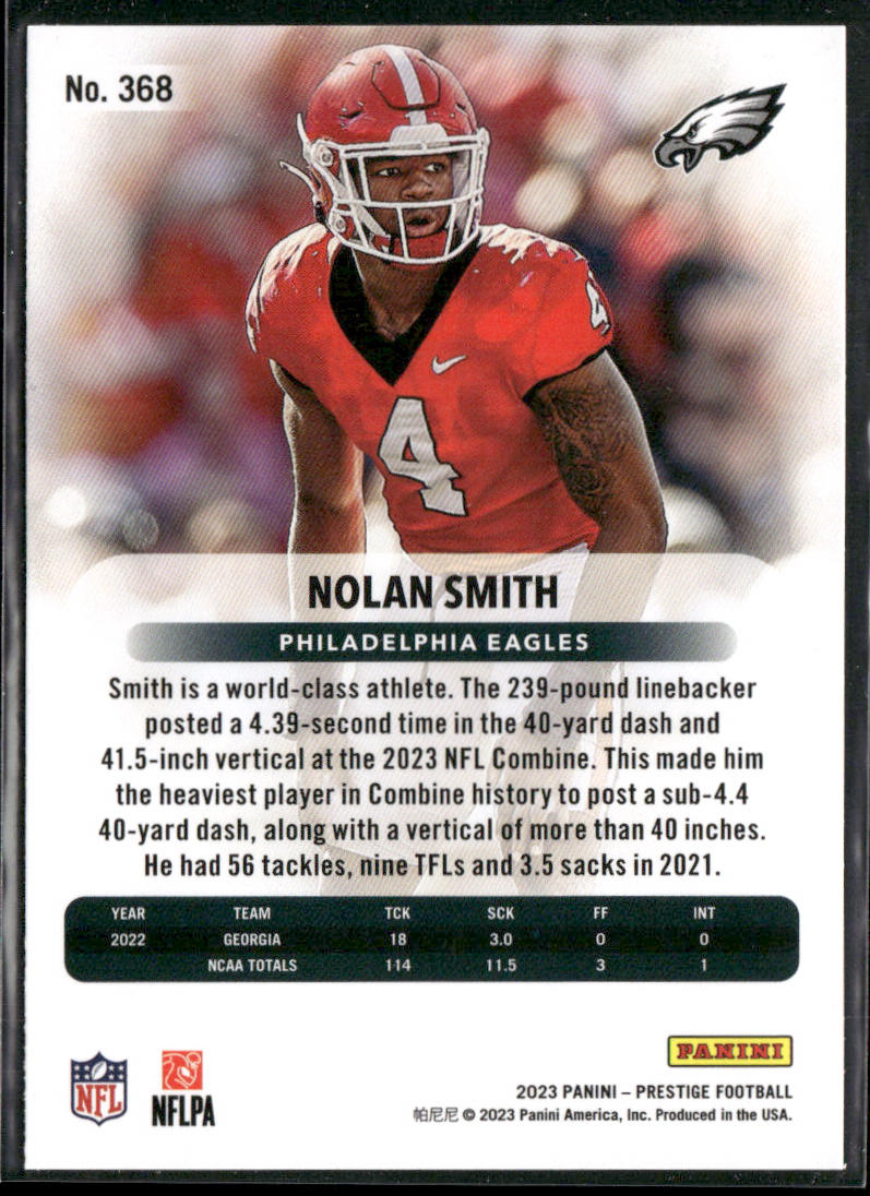 Nolan Smith 2023 Panini Prestige #368 RC Philadelphia Eagles