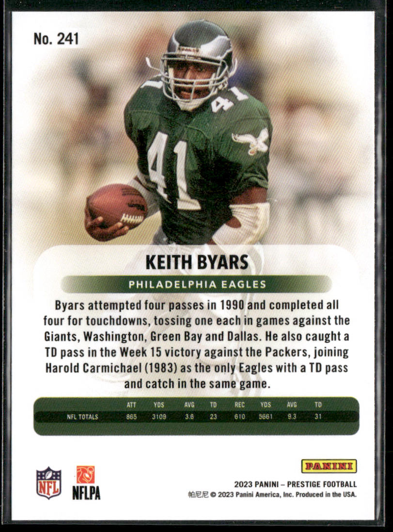Keith Byars 2023 Panini Prestige #241 Philadelphia Eagles