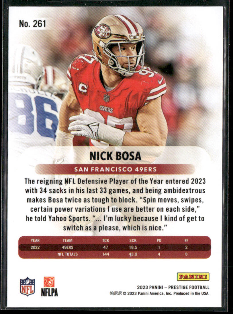 Nick Bosa 2023 Panini Prestige #261 San Francisco 49ers