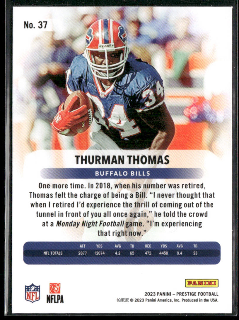 Thurman Thomas 2023 Panini Prestige #37 Buffalo Bills