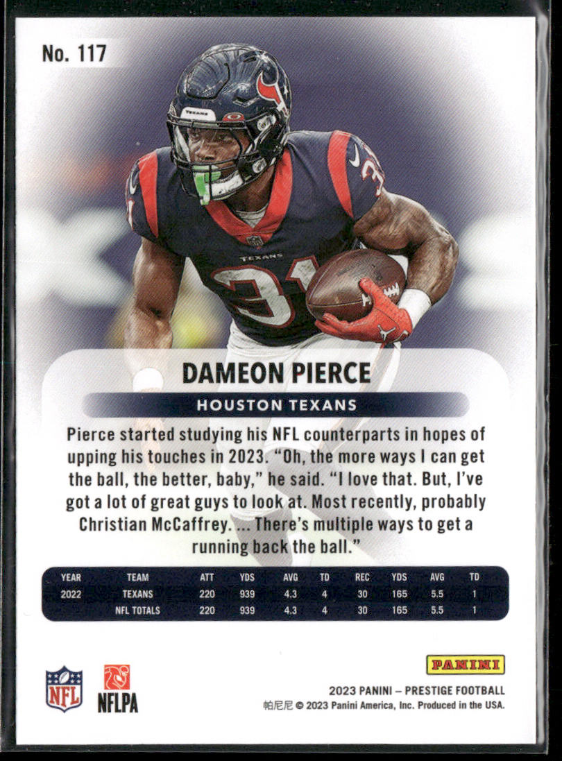 Dameon Pierce 2023 Panini Prestige #117 Houston Texans