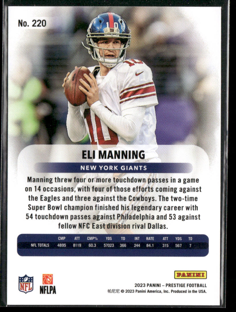 Eli Manning 2023 Panini Prestige #220 New York Giants