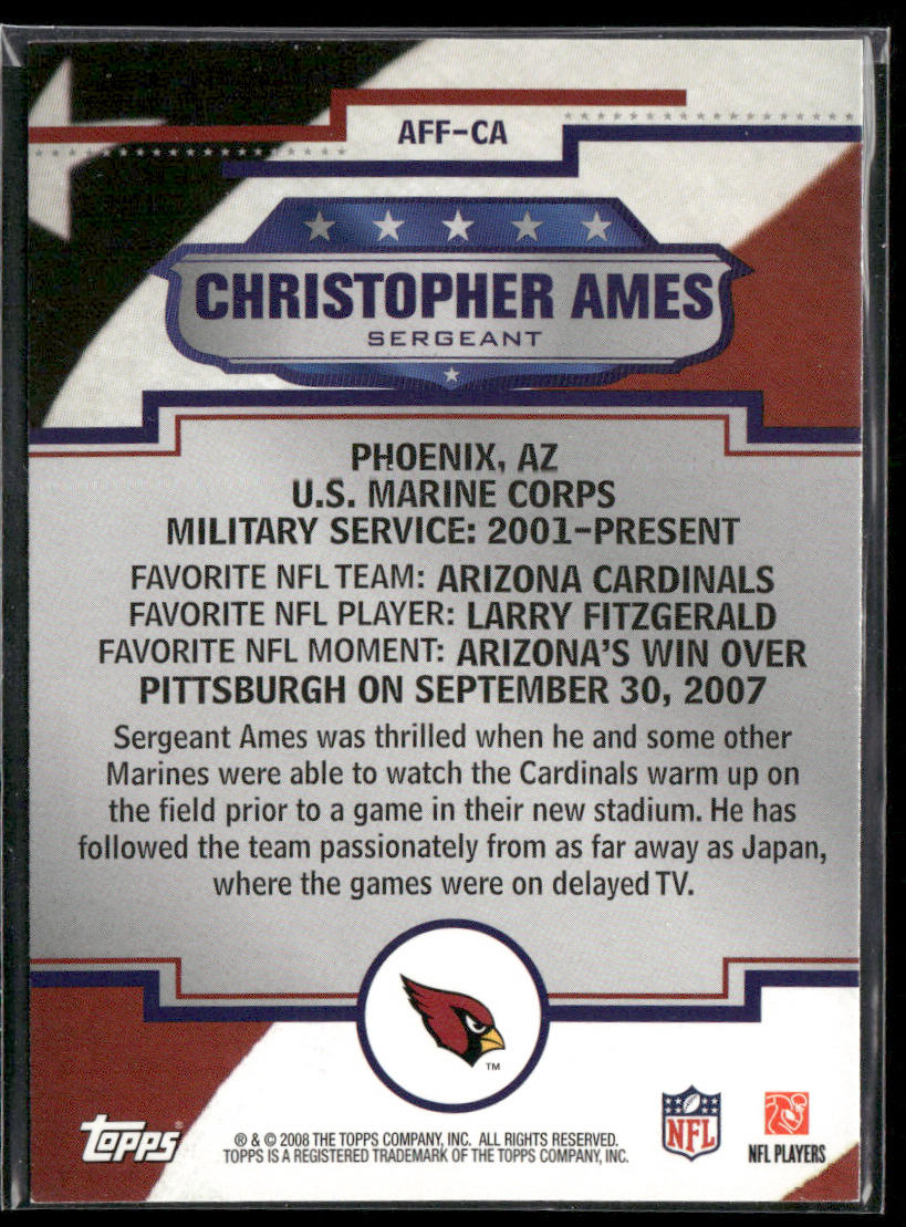 Sergeant Christopher Ames 2008 Topps Armed Forces Fans of the Game #AFF-CA