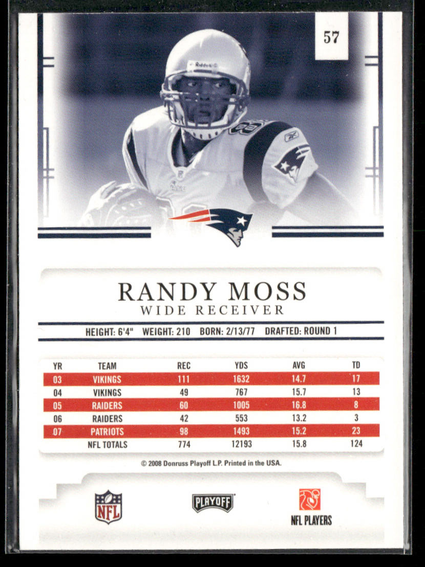 Randy Moss 2008 Playoff Prestige #57 New England Patriots