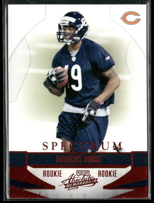 Marcus Monk 2008 Playoff Absolute Memorabilia Spectrum Red #213 RC Chicago Bears