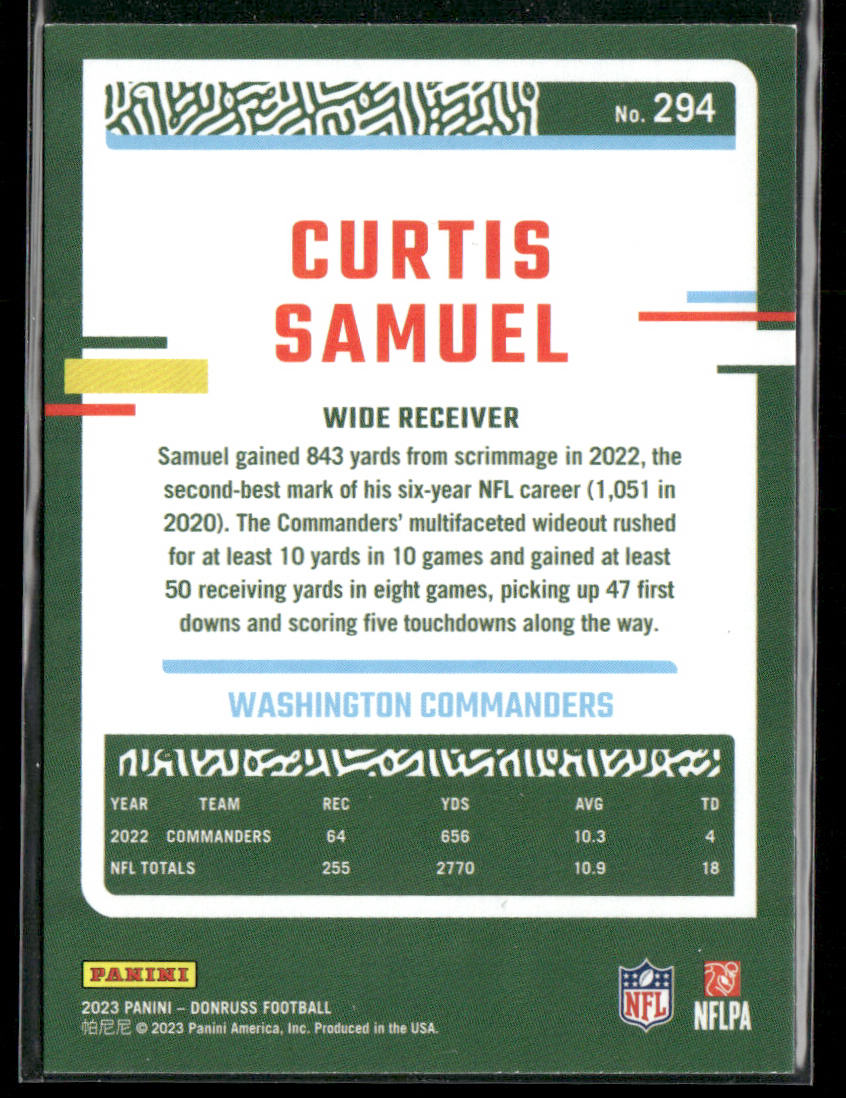 Curtis Samuel 2023 Donruss #294 Washington Commanders
