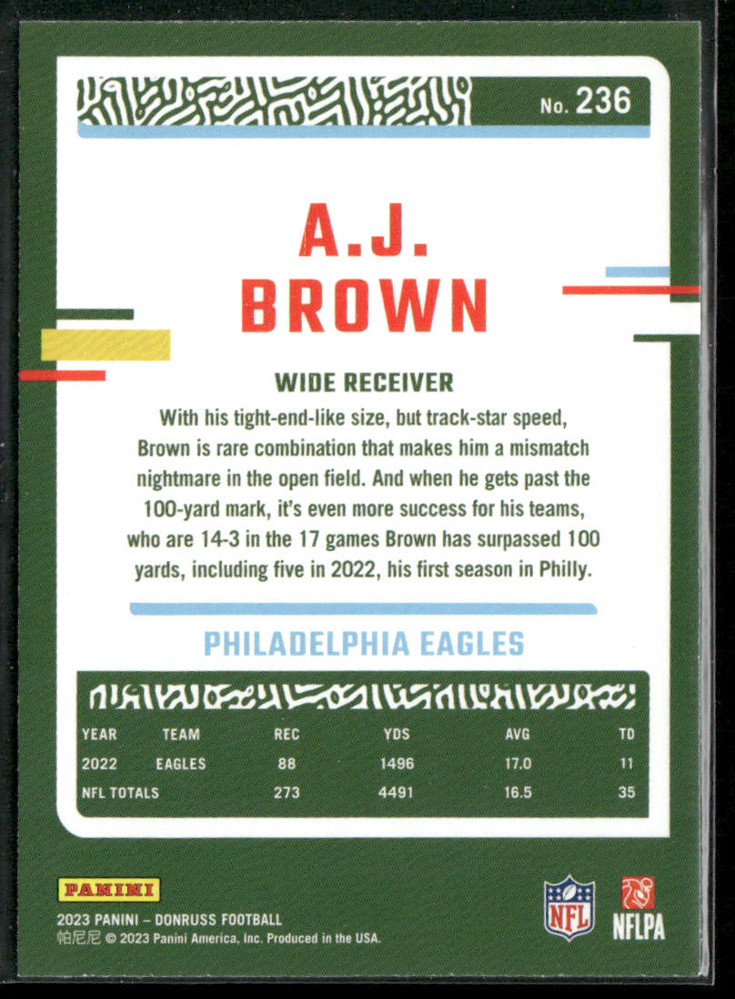 A.J. Brown 2023 Donruss #236 Philadelphia Eagles