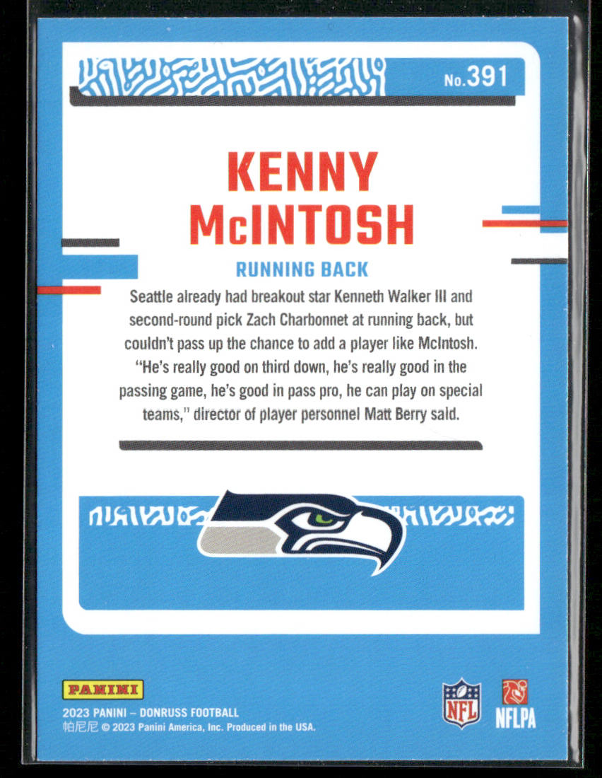 Kenny McIntosh 2023 Donruss #391 RC Seattle Seahawks