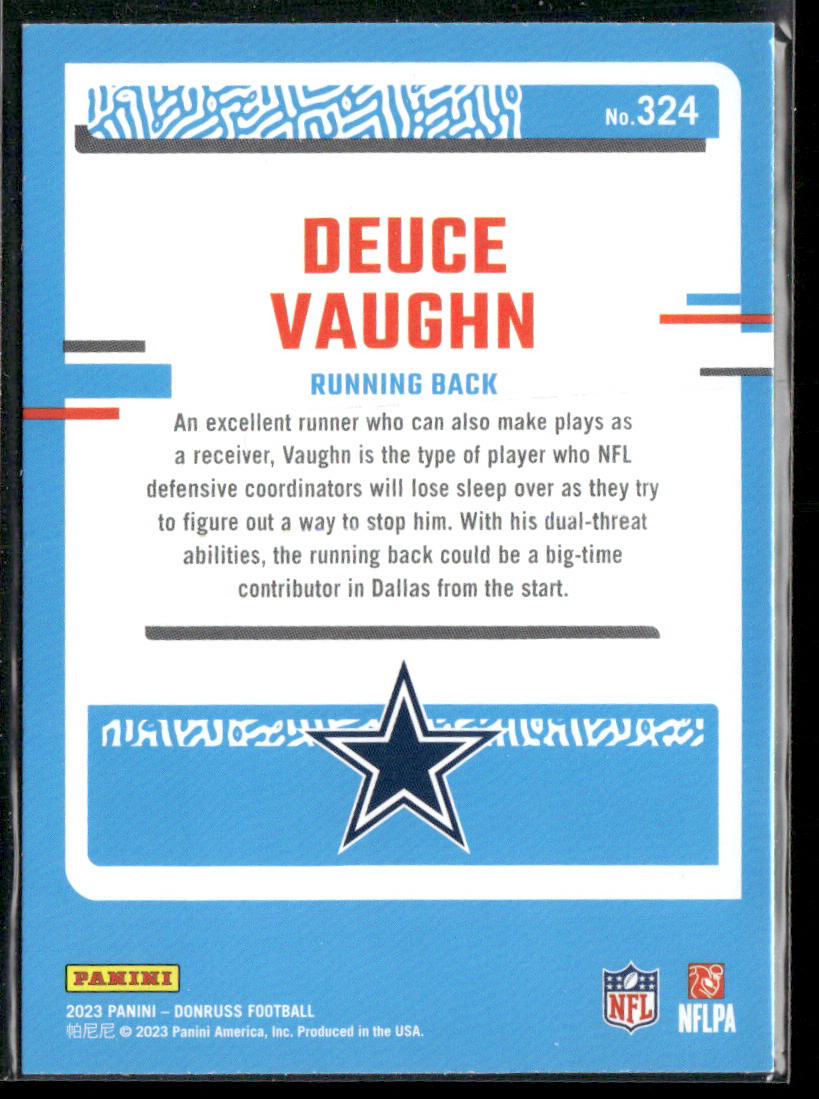 Deuce Vaughn 2023 Donruss #324 RC Dallas Cowboys