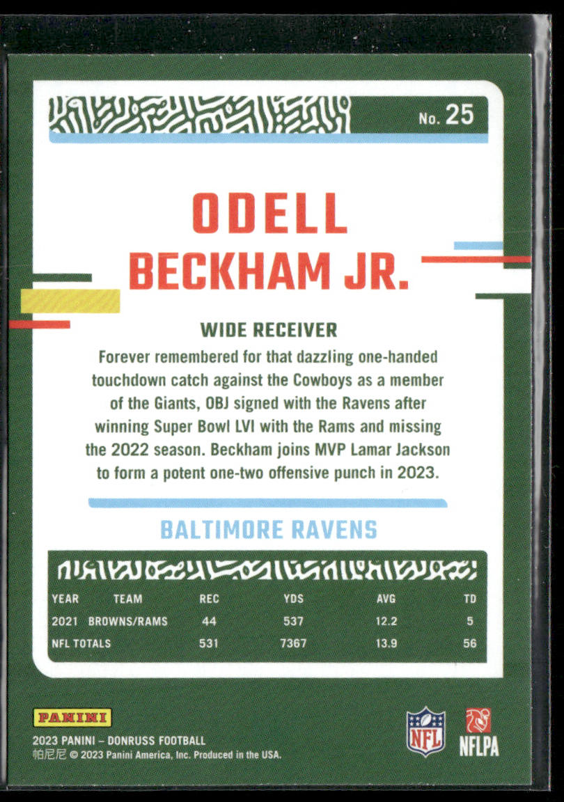 Odell Beckham Jr. 2023 Donruss #25 Baltimore Ravens