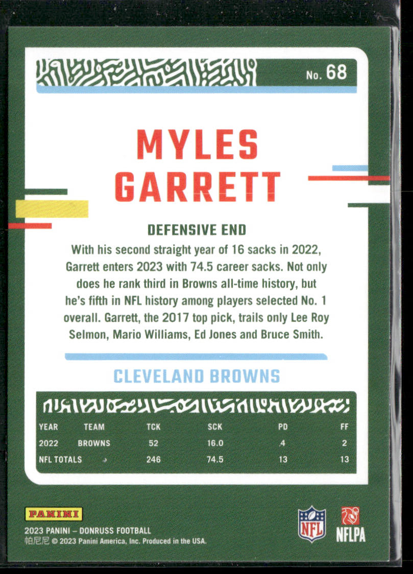 Myles Garrett 2023 Donruss #68 Cleveland Browns