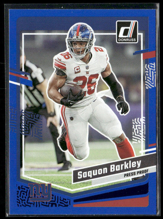 Saquon Barkley 2023 Donruss Press Proof Blue #225 New York Giants