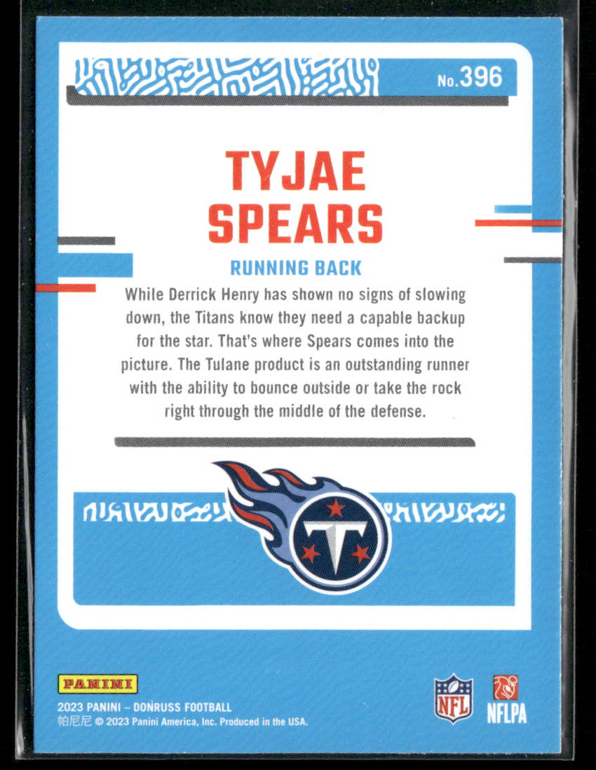 Tyjae Spears 2023 Donruss #396 RC Tennessee Titans