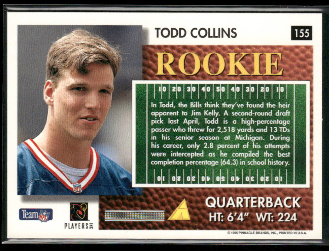 Todd Collins 1995 Summit #155 RC Buffalo Bills