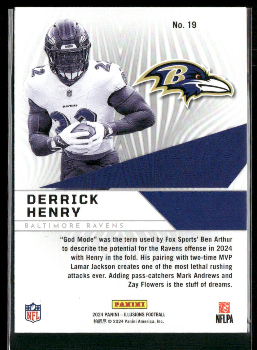 Derrick Henry 2024 Panini Illusions Amazing #19 Baltimore Ravens