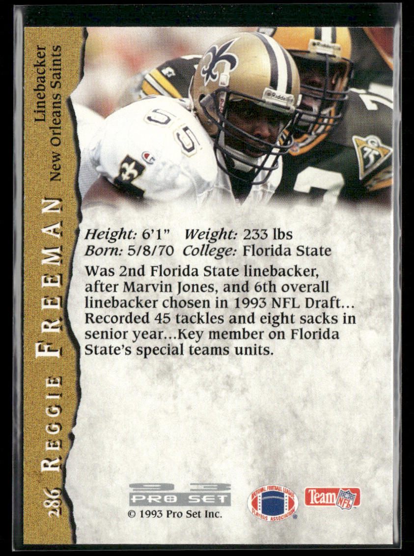 Reggie Freeman 1993 Pro Set #286 RC New Orleans Saints