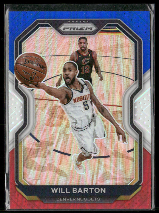 Will Barton 2020-21 Panini Prizm Red, White and Blue Prizms #79 Denver Nuggets