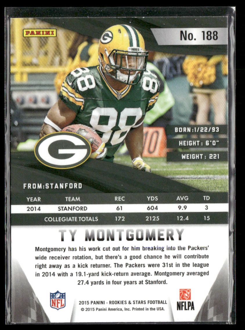 Ty Montgomery 2015 Panini Rookies & Stars #188 RC Green Bay Packers