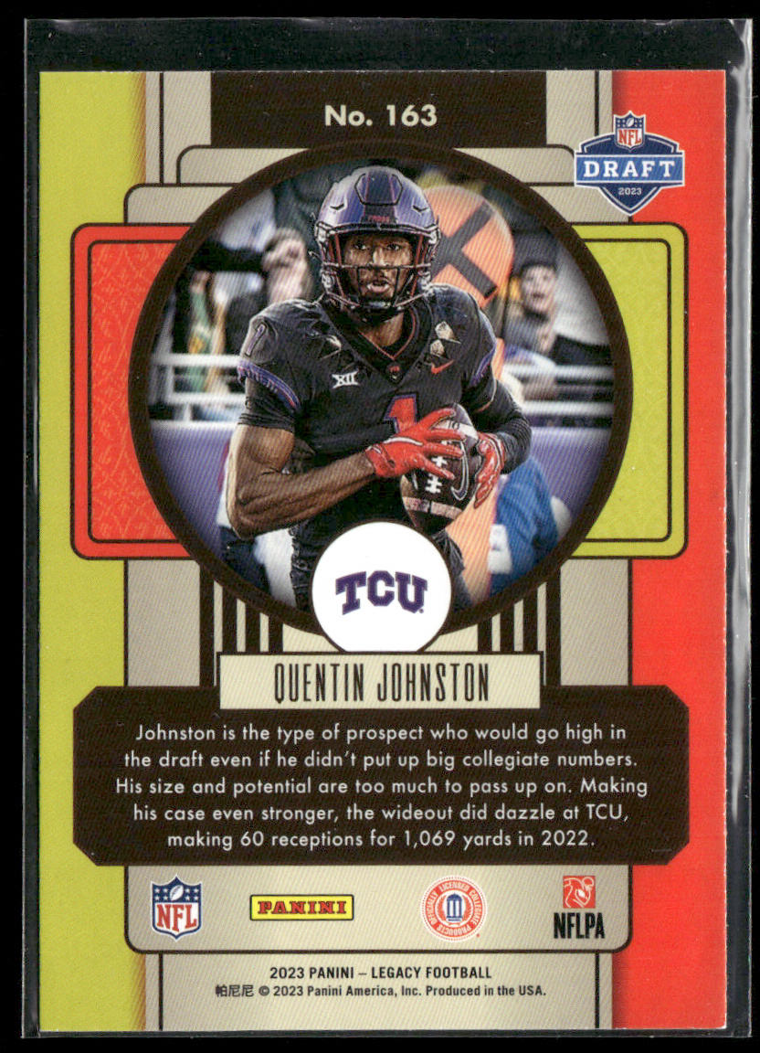 Quentin Johnston 2023 Panini Legacy #163 RC TCU Horned Frogs